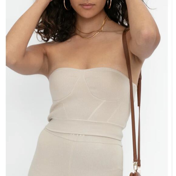 NWT RTA Nour Bustier Top in Parchment Cream sz 8 - Picture 1 of 11